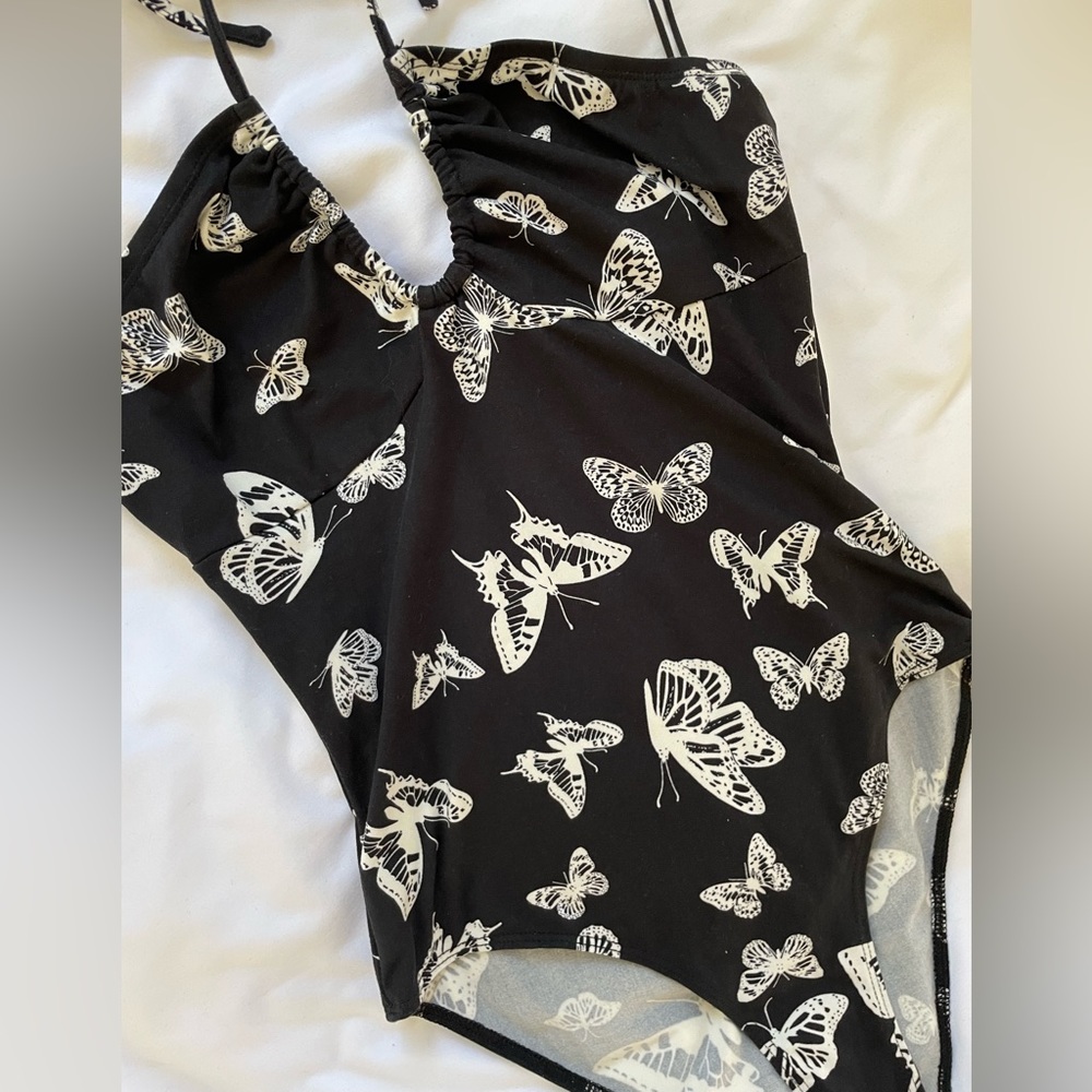NWT Black butterfly bodysuit